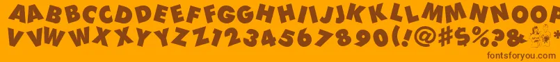 Devo Font – Brown Fonts on Orange Background