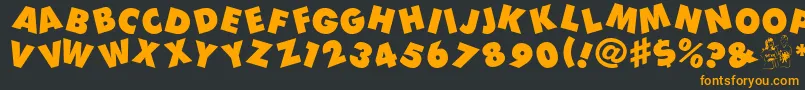 Devo Font – Orange Fonts on Black Background