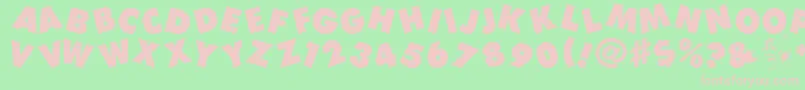 Devo Font – Pink Fonts on Green Background