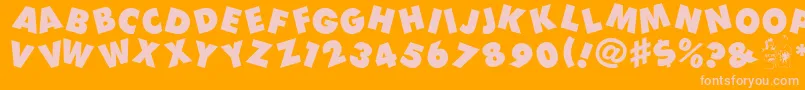 Devo Font – Pink Fonts on Orange Background