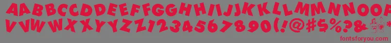 Devo Font – Red Fonts on Gray Background