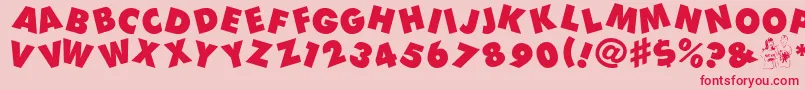 Devo Font – Red Fonts on Pink Background