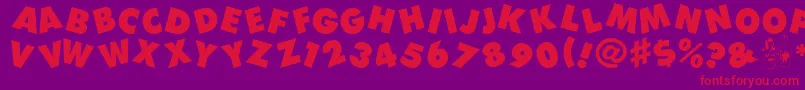 Devo Font – Red Fonts on Purple Background