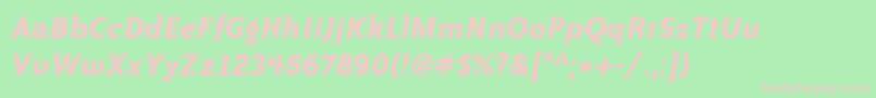 BaileySansItcTtBolditalic-fontti – vaaleanpunaiset fontit vihreällä taustalla