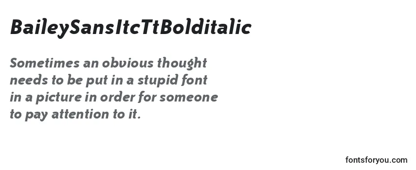 Review of the BaileySansItcTtBolditalic Font
