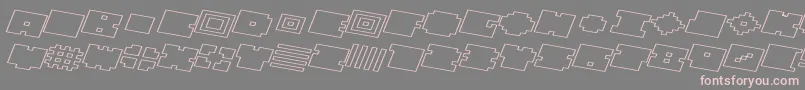 フォントQubeHollowWideItalic – 灰色の背景にピンクのフォント