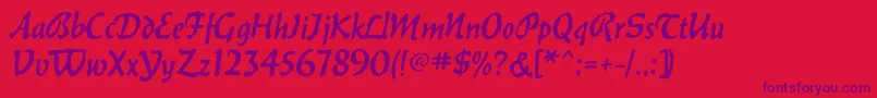 Kistycc Font – Purple Fonts on Red Background