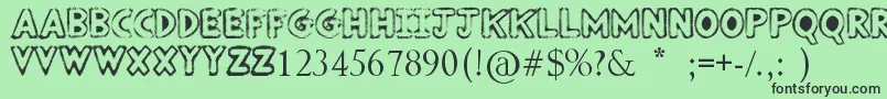 フォントPunkedOut – 緑の背景に黒い文字