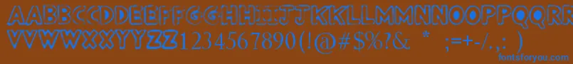 フォントPunkedOut – 茶色の背景に青い文字