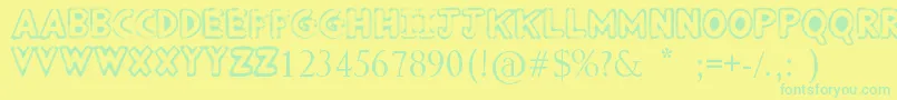 PunkedOut Font – Green Fonts on Yellow Background