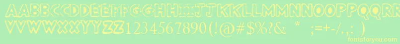 PunkedOut Font – Yellow Fonts on Green Background