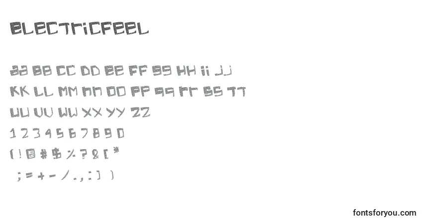 Шрифт Electricfeel – алфавит, цифры, специальные символы