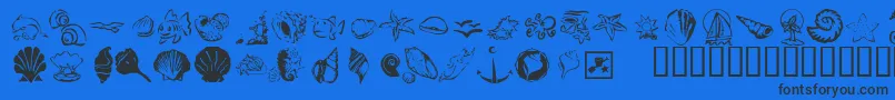 KrDownByTheSea Font – Black Fonts on Blue Background