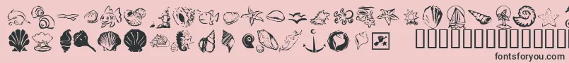KrDownByTheSea Font – Black Fonts on Pink Background
