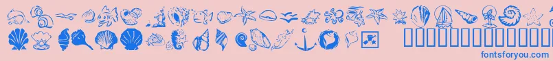 KrDownByTheSea Font – Blue Fonts on Pink Background