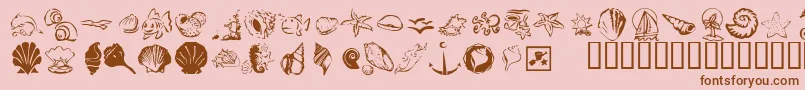 More about KrDownByTheSea Font KrDownByTheSea Font – Brown Fonts on Pink Background