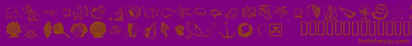Шрифт KrDownByTheSea – коричневые шрифты на фиолетовом фоне