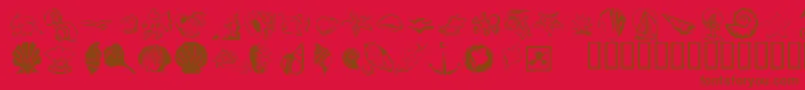 KrDownByTheSea Font – Brown Fonts on Red Background