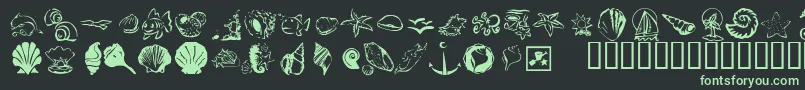 fuente KrDownByTheSea – Fuentes Verdes Sobre Fondo Negro
