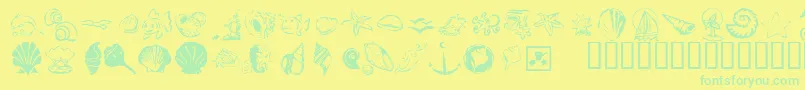 Police KrDownByTheSea – polices vertes sur fond jaune