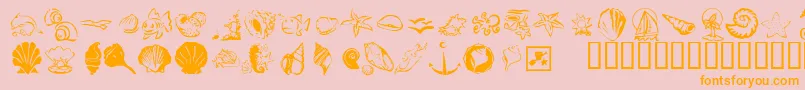 KrDownByTheSea Font – Orange Fonts on Pink Background