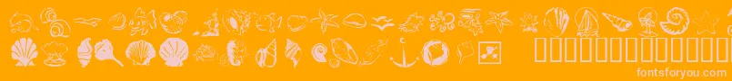 KrDownByTheSea Font – Pink Fonts on Orange Background