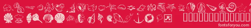 KrDownByTheSea Font – Pink Fonts on Red Background