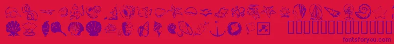 KrDownByTheSea Font – Purple Fonts on Red Background