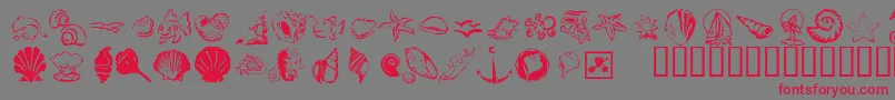 KrDownByTheSea Font – Red Fonts on Gray Background