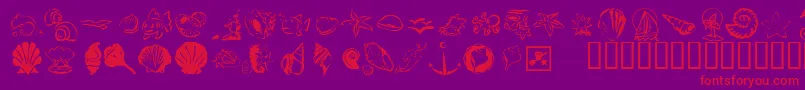 KrDownByTheSea Font – Red Fonts on Purple Background