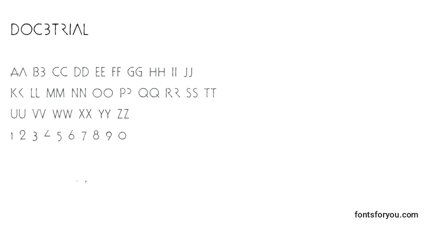 Шрифт Docbtrial (87345) – алфавит, цифры, специальные символы
