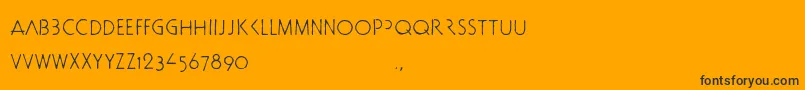 Czcionka Docbtrial – czarne czcionki na pomarańczowym tle