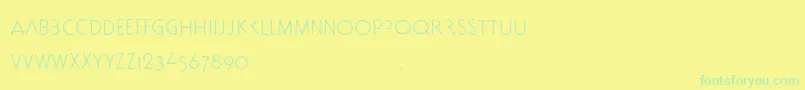 Docbtrial-Schriftart – Grüne Schriften auf gelbem Hintergrund