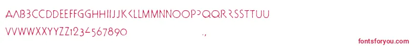 Docbtrial-Schriftart – Rote Schriften auf weißem Hintergrund