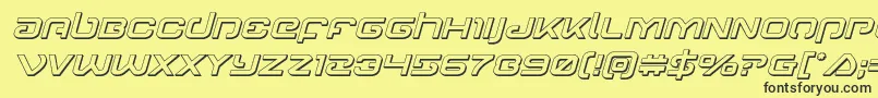 Gunrunner3Dital Font – Black Fonts on Yellow Background