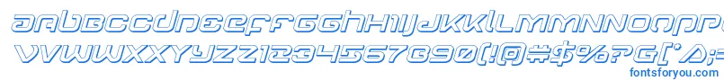 Шрифт Gunrunner3Dital – синие шрифты на белом фоне