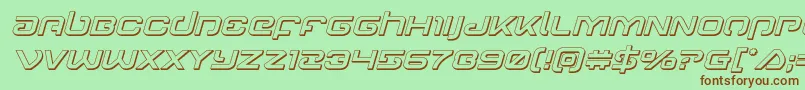 フォントGunrunner3Dital – 緑の背景に茶色のフォント