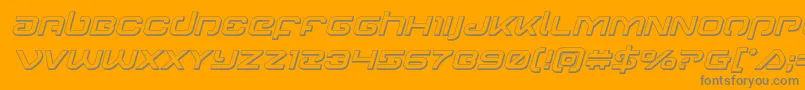 Gunrunner3Dital-Schriftart – Graue Schriften auf orangefarbenem Hintergrund