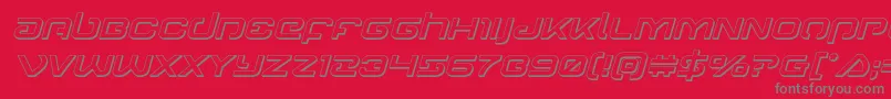 Gunrunner3Dital Font – Gray Fonts on Red Background