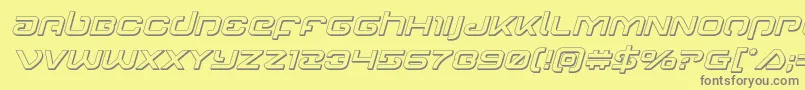 Gunrunner3Dital-Schriftart – Graue Schriften auf gelbem Hintergrund