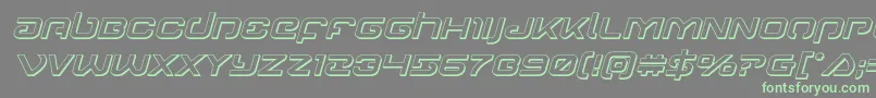 フォントGunrunner3Dital – 灰色の背景に緑のフォント