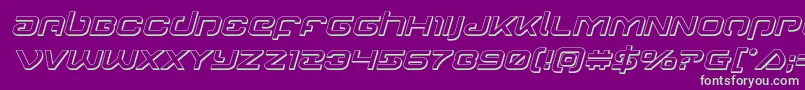 Gunrunner3Dital Font – Green Fonts on Purple Background