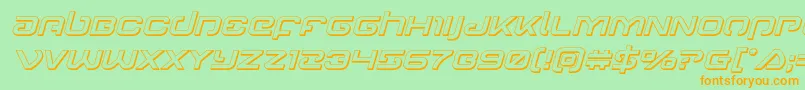 Gunrunner3Dital Font – Orange Fonts on Green Background