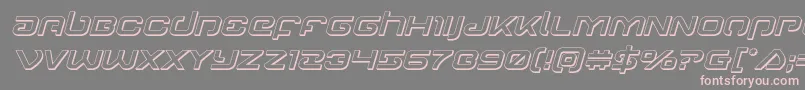 Gunrunner3Dital-fontti – vaaleanpunaiset fontit harmaalla taustalla
