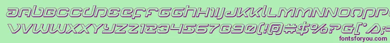 Czcionka Gunrunner3Dital – fioletowe czcionki na zielonym tle