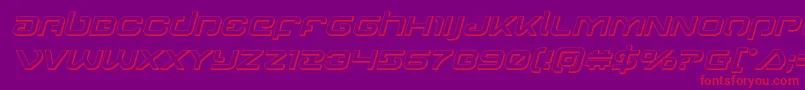 Gunrunner3Dital-Schriftart – Rote Schriften auf violettem Hintergrund