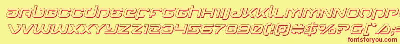 フォントGunrunner3Dital – 赤い文字の黄色い背景