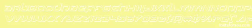 Czcionka Gunrunner3Dital – białe czcionki na żółtym tle