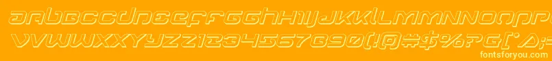 Gunrunner3Dital-Schriftart – Gelbe Schriften auf orangefarbenem Hintergrund