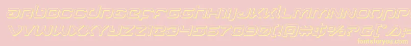 Gunrunner3Dital-Schriftart – Gelbe Schriften auf rosa Hintergrund